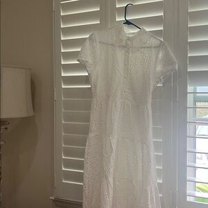 White Eyelet Short Sleeve Dress